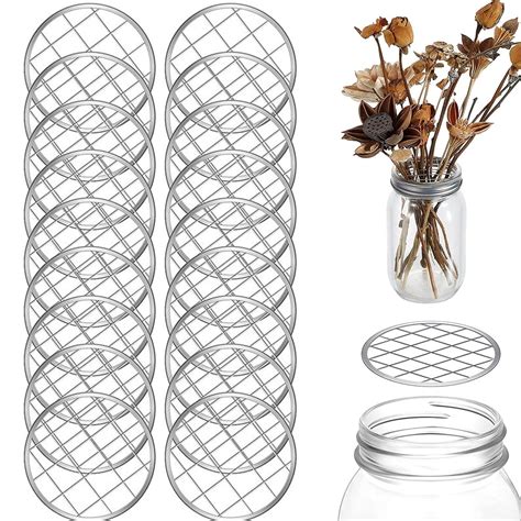 Mason Jar Holder Lid Insert Metal Flower Lid Insert Flower 